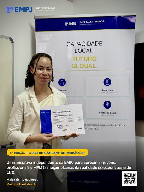Participante com o certificado LNG Talent Bridge